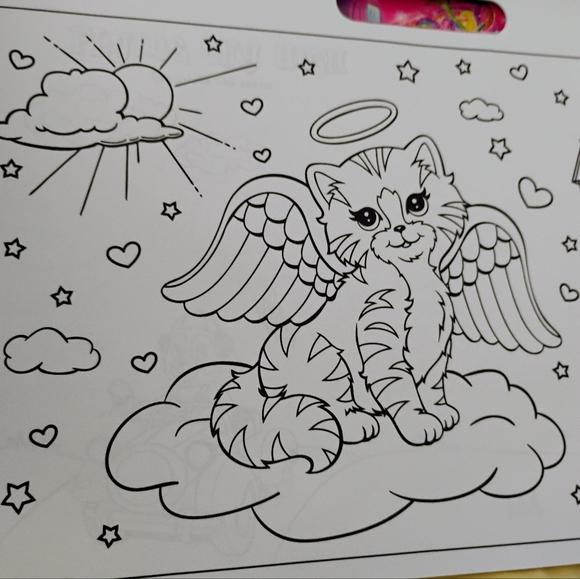 TWO Lisa Frank Jumbo Adult Coloring Activity Sticker Books Rainbow Majesty USED - Picture 15 of 16